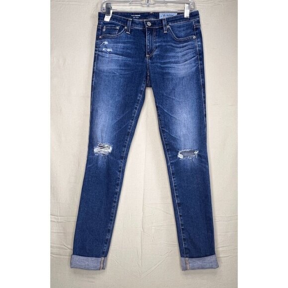 AG Adriano Goldschmied Jeans Size 27R The Legging Ankle Super Skinny Distressed - Picture 1 of 12